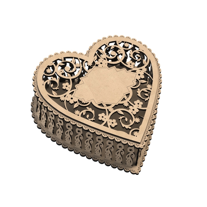 طرح جعبه جواهرات مناسب برای استفاده در دستگاه های cnc چوب و cnc لیزر - laser cut jewelry box cdr file