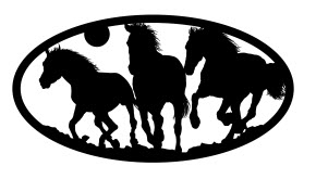 طرح بیضی شکل سه اسب مناسب برای استفاده در دستگاه های cnc چوب و cnc لیزر - three horses oval dxf file