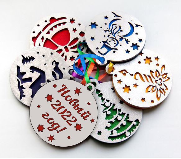 طرح توپ کریسمس مناسب برای استفاده در دستگاه های cnc چوب و cnc لیزر - laser cut christmas ball ornaments cdr file