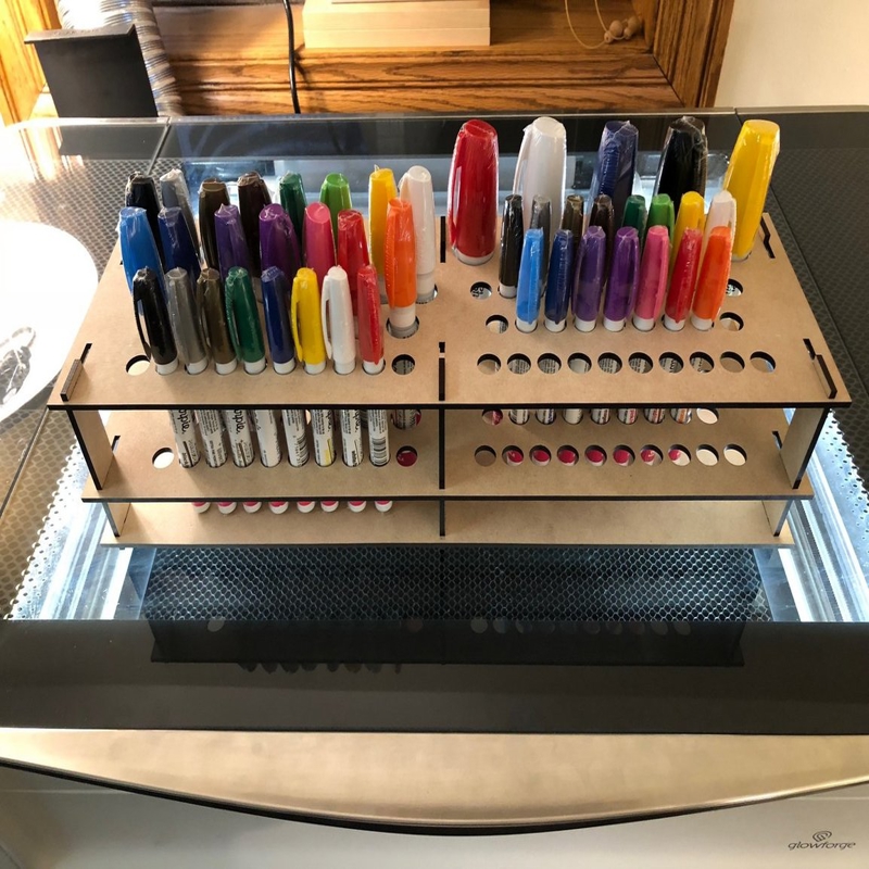 طرح جا ماژیکی مناسب برای استفاده در دستگاه های cnc چوب و cnc لیزر - laser cut sharpie holder svg file