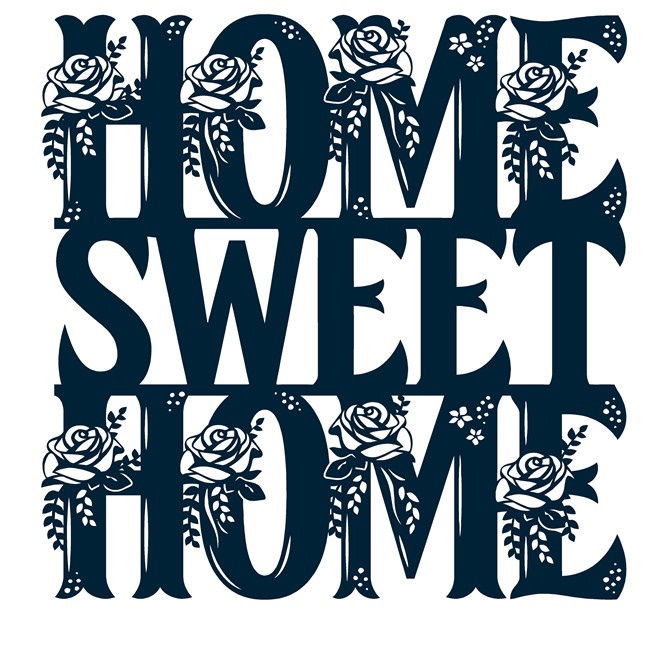 طرح تابلو گلدار خانه و شیرینی فروشی مناسب برای استفاده در دستگاه های cnc چوب و cnc لیزر - floral home sweet home sign dxf file