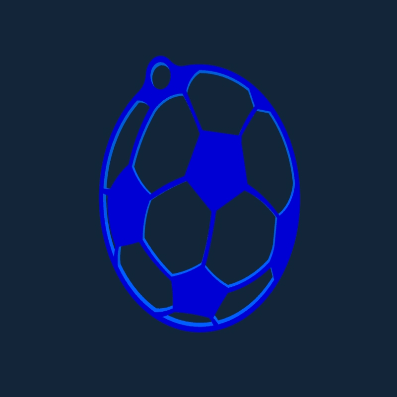 طرح جاکلیدی فوتبالی مناسب برای استفاده در دستگاه های cnc چوب و cnc لیزر - soccer keychain stl file