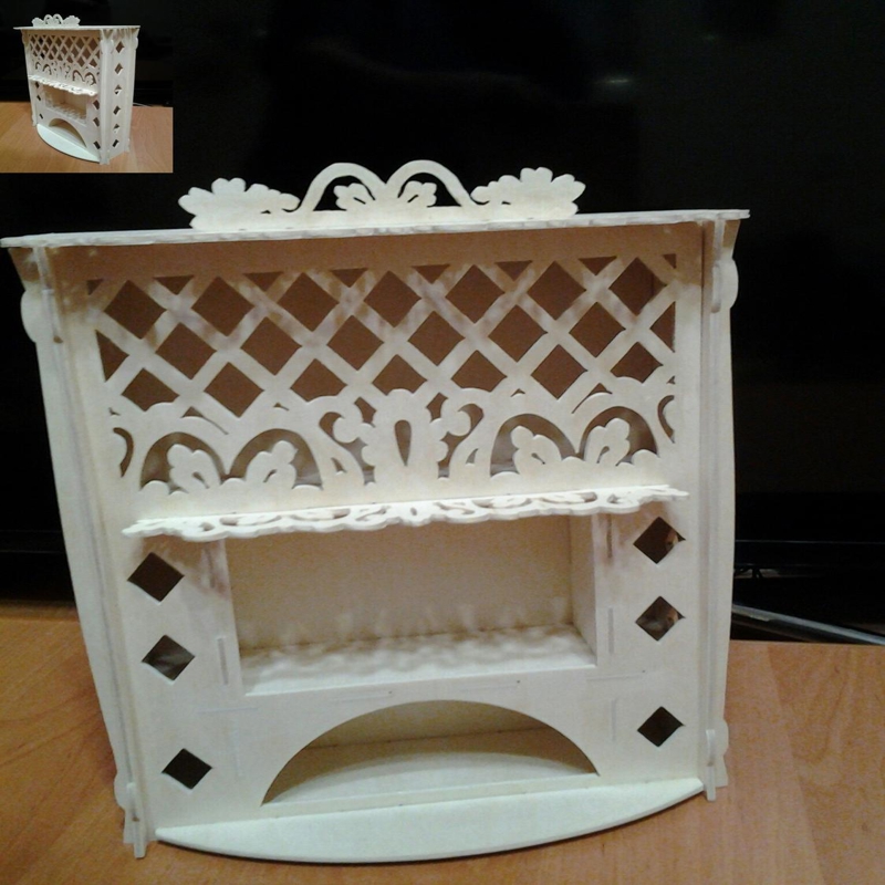 طرح شومینه خانه عروسکی مناسب برای استفاده در دستگاه های cnc چوب و cnc لیزر - laser cut dollhouse fireplace toy cdr file