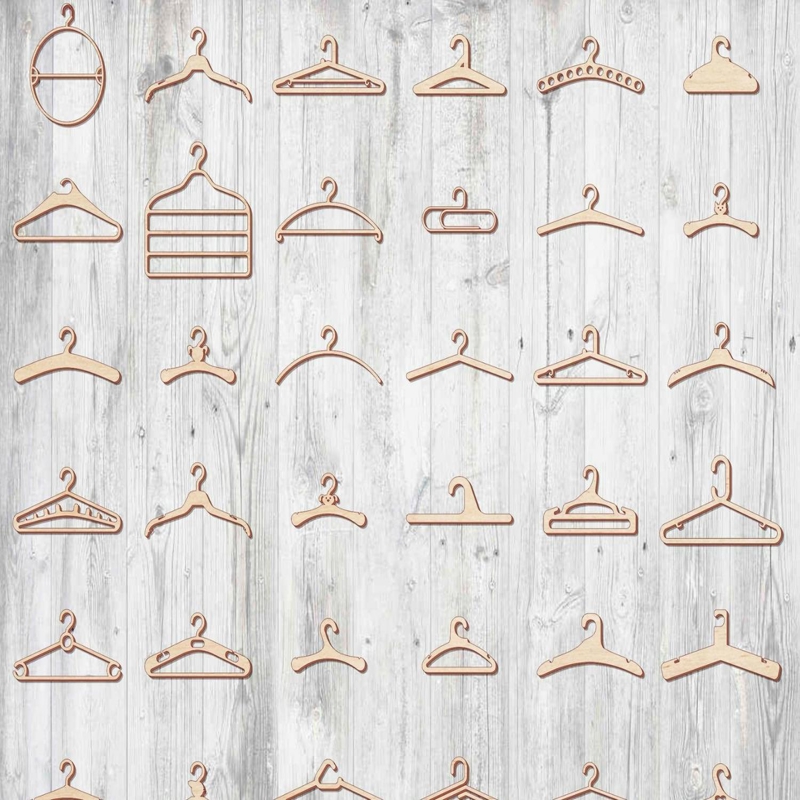 طرح های چوب لباسی چوبی سفارشی مناسب برای استفاده در دستگاه های cnc چوب و cnc لیزر - laser cut custom wooden clothing hangers templates cdr file