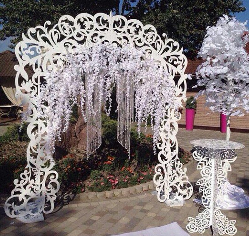 طرح طاق و میز عروسی تزئینی DIY مناسب برای استفاده در دستگاه های cnc چوب و cnc لیزر - decorative diy wedding arch and table laser cut cdr file