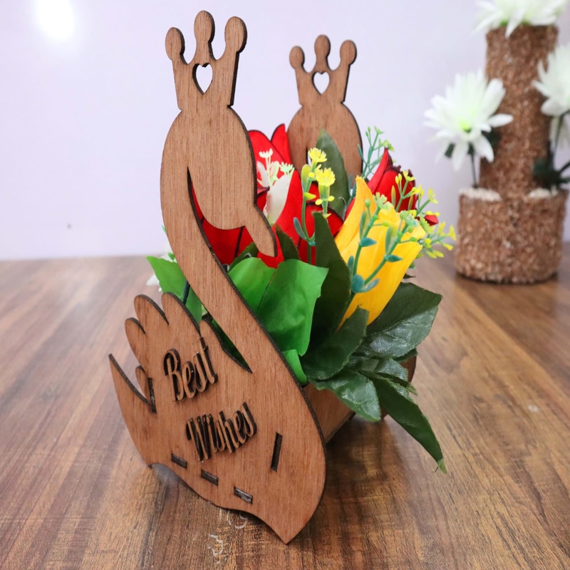 طرح سبد گل اردک با ضخامت 3 میلی‌متر مناسب برای استفاده در دستگاه های cnc چوب و cnc لیزر - laser cut duck flower basket 3mm cdr file