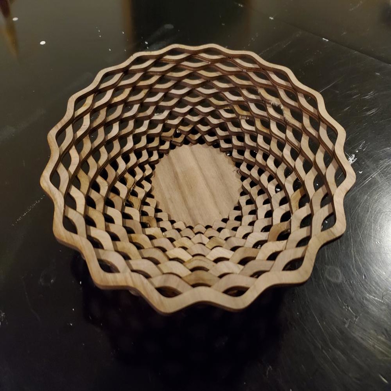 طرح سبد ساده مناسب برای استفاده در دستگاه های cnc چوب و cnc لیزر - laser cut simple basket template svg file