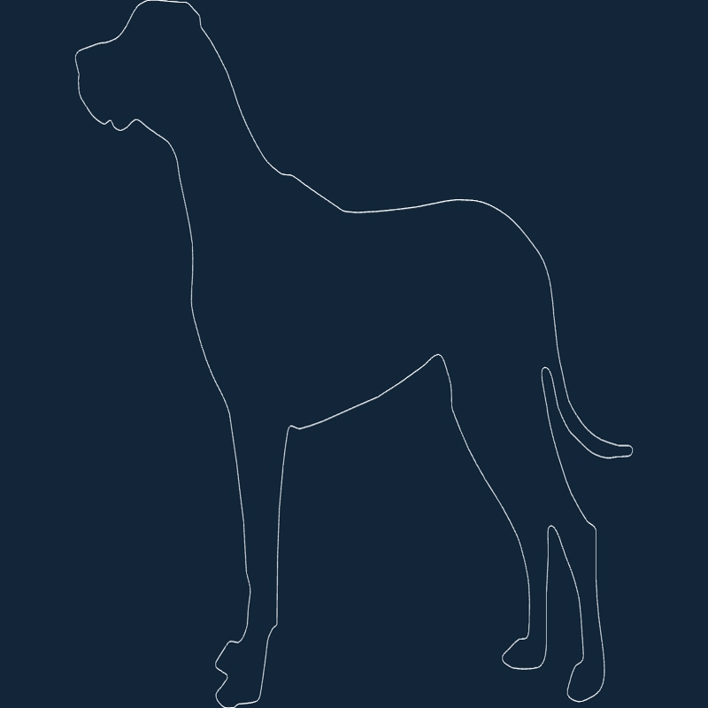طرح سگ گریت دین مناسب برای استفاده در دستگاه های cnc چوب و cnc لیزر - great dane dxf file