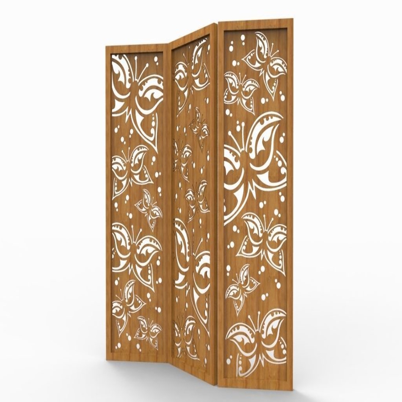 طرح پروانه مناسب برای استفاده در دستگاه های cnc چوب و cnc لیزر - laser cut butterflies screen panel dxf file
