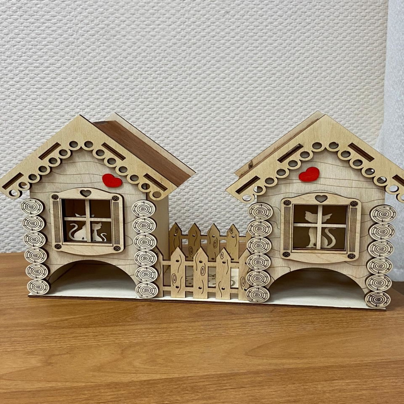 طرح کیت چایخانه دو رو مناسب برای استفاده در دستگاه های cnc چوب و cnc لیزر - laser cut tea house kit double sided template cdr file