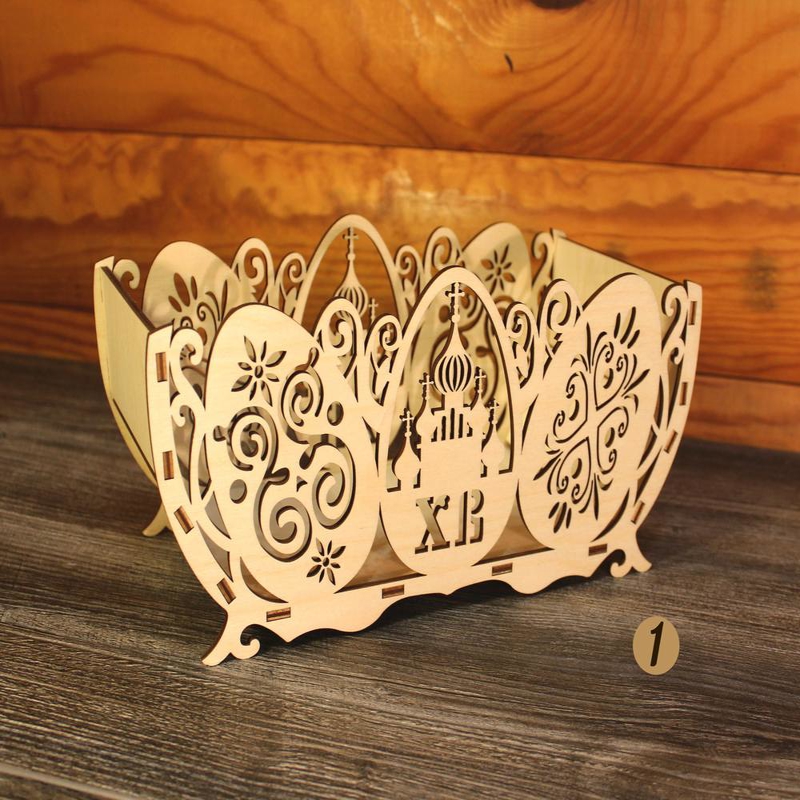 طرح سبد تخم مرغ عید پاک مناسب برای استفاده در دستگاه های cnc چوب و cnc لیزر - laser cut basket for easter eggs cdr file