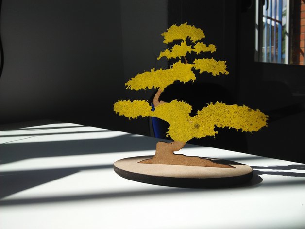 طرح درخت بونسای مناسب برای استفاده در دستگاه های cnc چوب و cnc لیزر - laser cut bonsai tree cdr file
