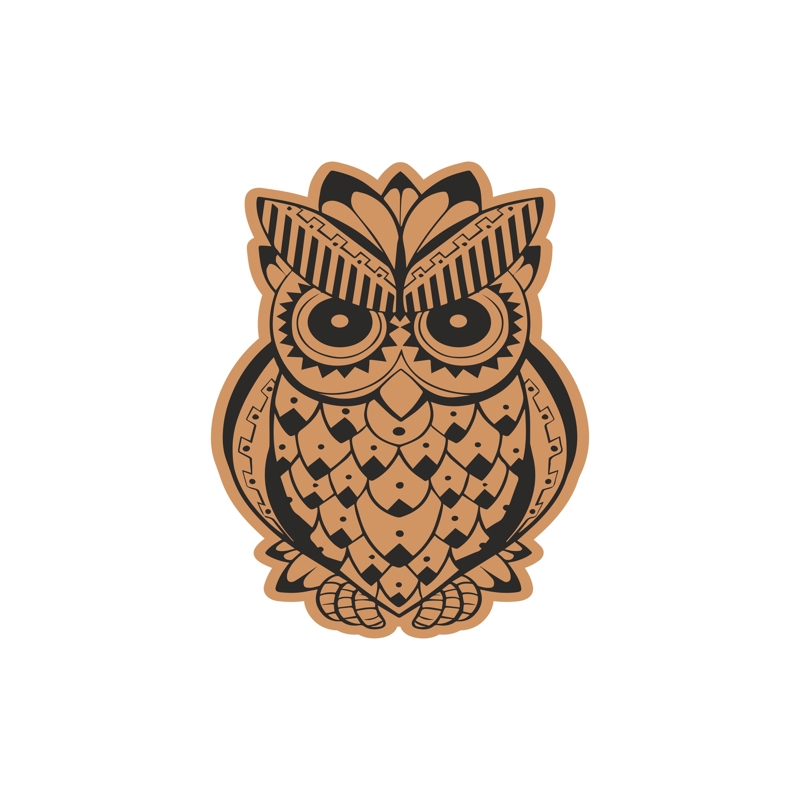 طرح جغد زیبا و تزئینی مناسب برای استفاده در دستگاه های cnc چوب و cnc لیزر - decorative cute owl laser cut engraving template cdr file