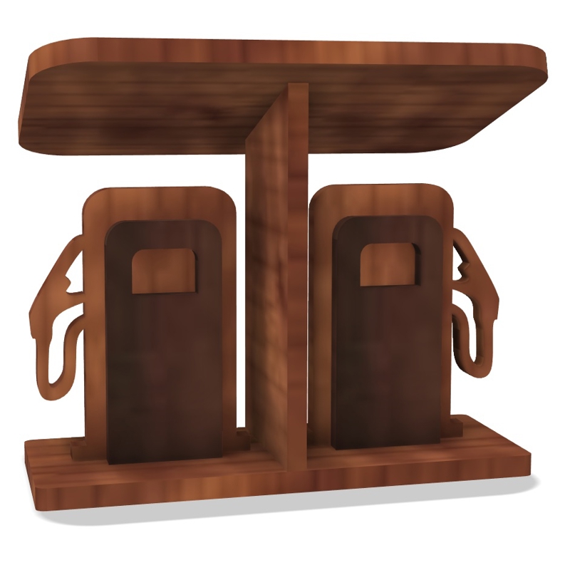 طرح پمپ بنزین اسباب بازی مناسب برای استفاده در دستگاه های cnc چوب و cnc لیزر - laser cut toy gas station cdr file