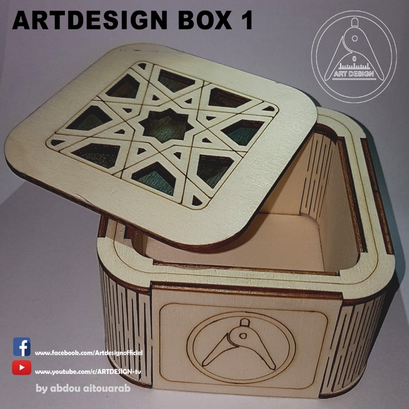 طرح جعبه دکوری مناسب برای استفاده در دستگاه های cnc چوب و cnc لیزر - decor box dxf file