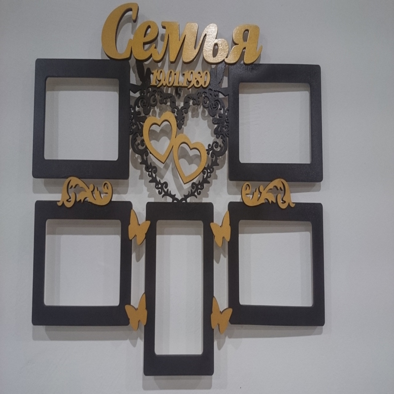 طرح قاب عکس خانوادگی مناسب برای استفاده در دستگاه های cnc چوب و cnc لیزر - laser cut family frame cdr file