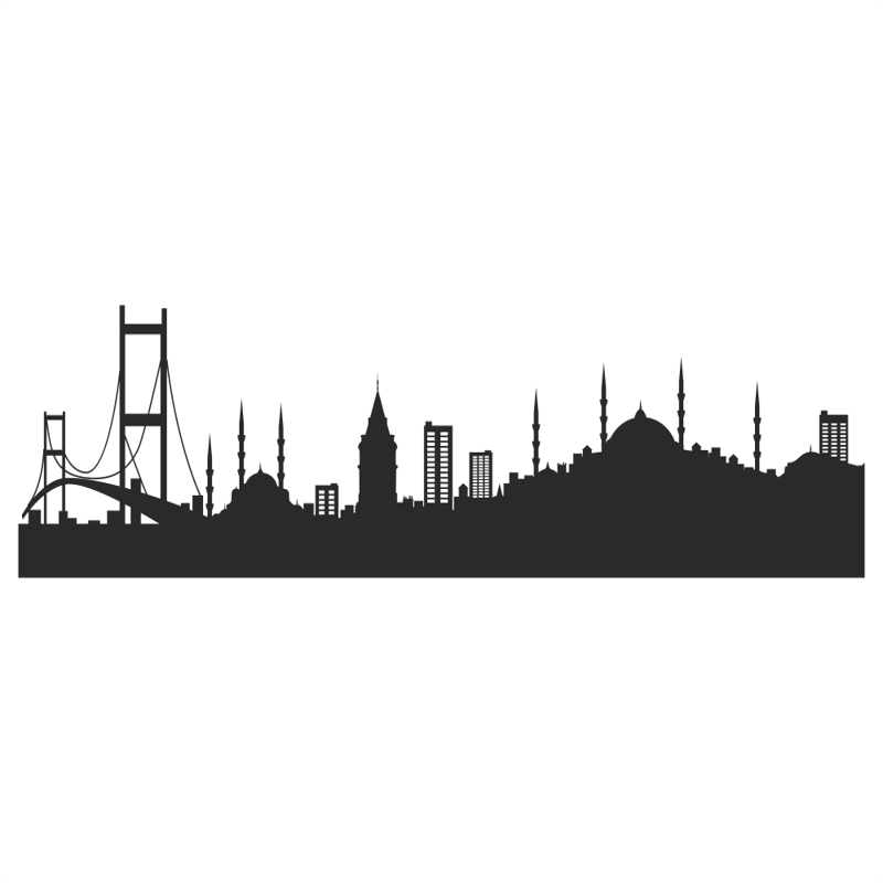 طرح وکتور هنری سیلوئت استانبول مناسب برای استفاده در دستگاه های cnc چوب و cnc لیزر - istanbul silhouette vector art cdr file