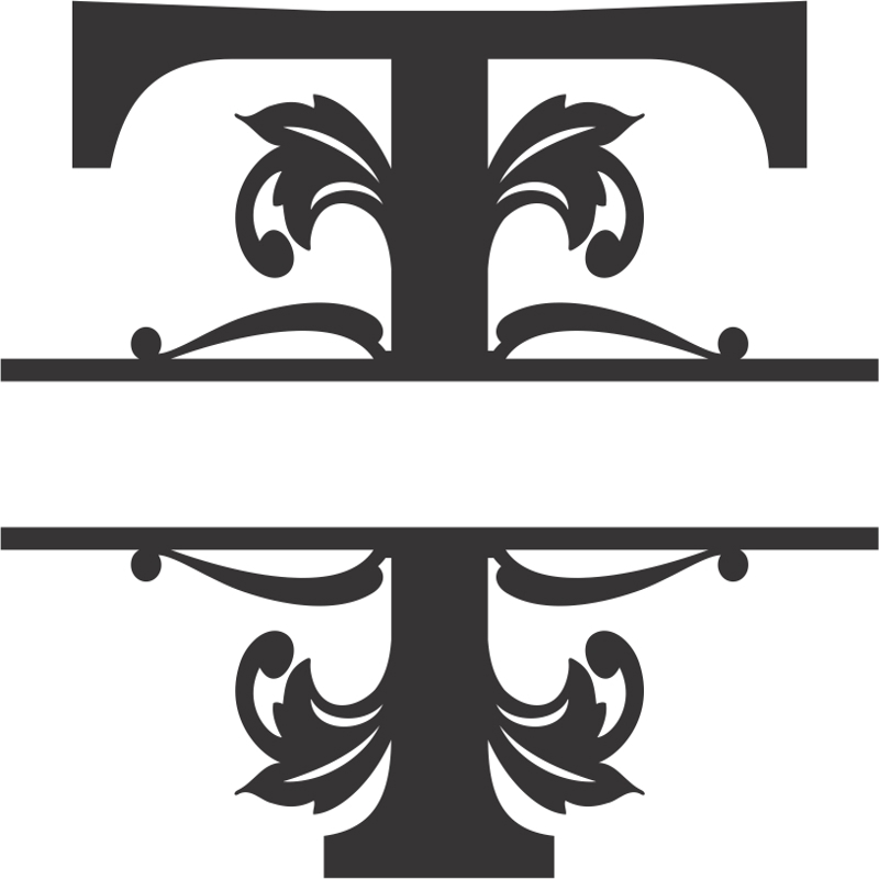 طرح فونت سلطنتی و جدا شده مناسب برای استفاده در دستگاه های cnc چوب و cnc لیزر - regal split font t dxf file