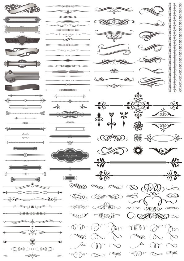 طرح عناصر تزئینی خوشنویسی مناسب برای استفاده در دستگاه های cnc چوب و cnc لیزر - calligraphic design decorative elements cdr file