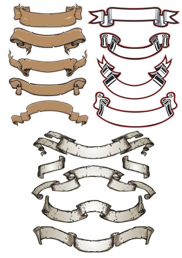 طرح مجموعه روبان‌ها مناسب برای استفاده در دستگاه های cnc چوب و cnc لیزر - ribbons set cdr file