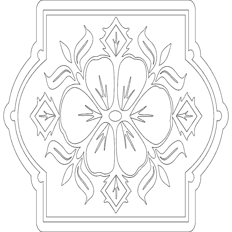 طرح گل مناسب برای استفاده در دستگاه های cnc چوب و cnc لیزر - floral pattern dxf file