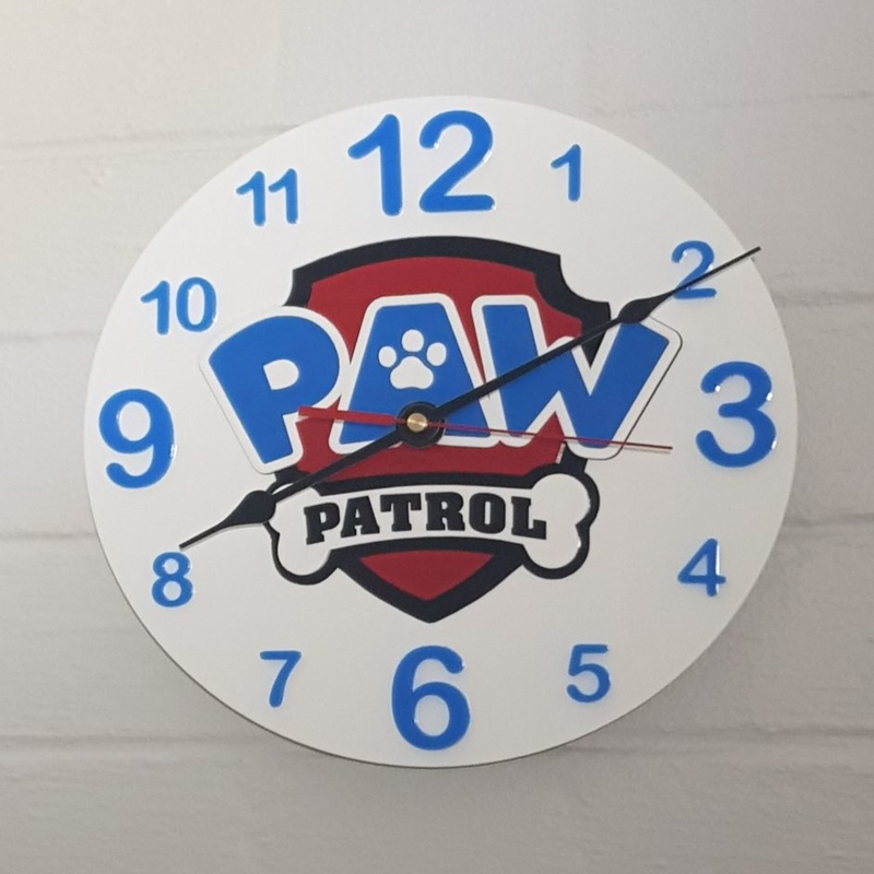 طرح ساعت دیواری پاو پاترول مناسب برای استفاده در دستگاه های cnc چوب و cnc لیزر - laser cut paw patrol wall clock cdr file