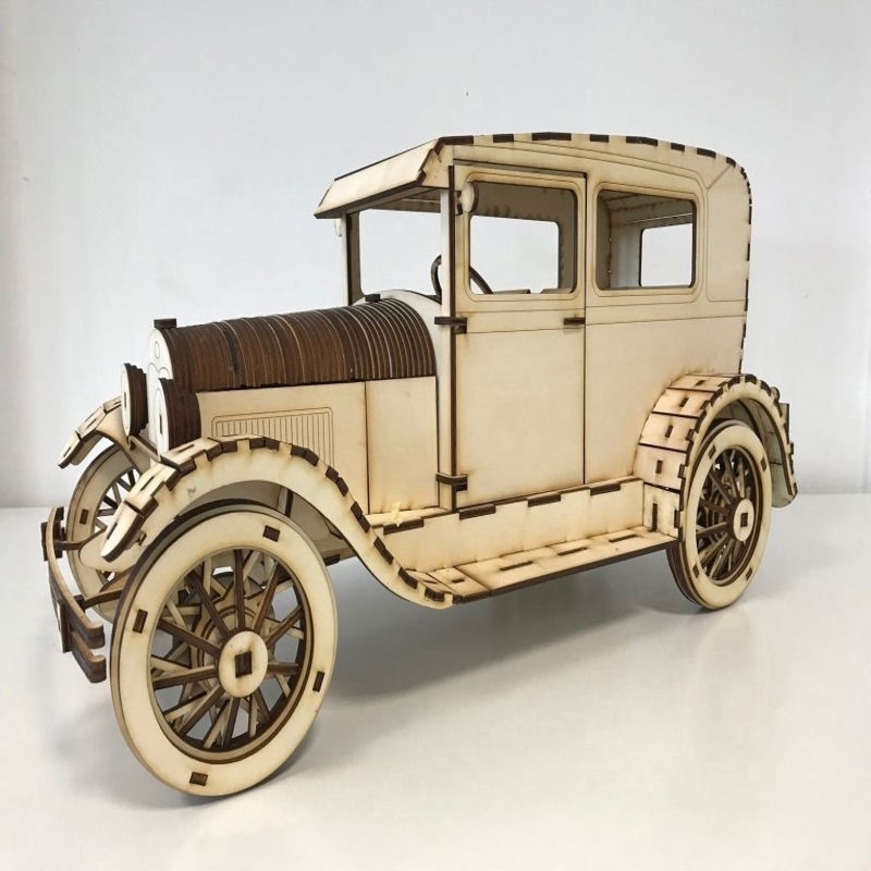 طرح کیت مدل چوبی فورد مدل ۱۹۲۷ مناسب برای استفاده در دستگاه های cnc چوب و cnc لیزر - laser cut ford model a 1927 wooden model kit cdr file