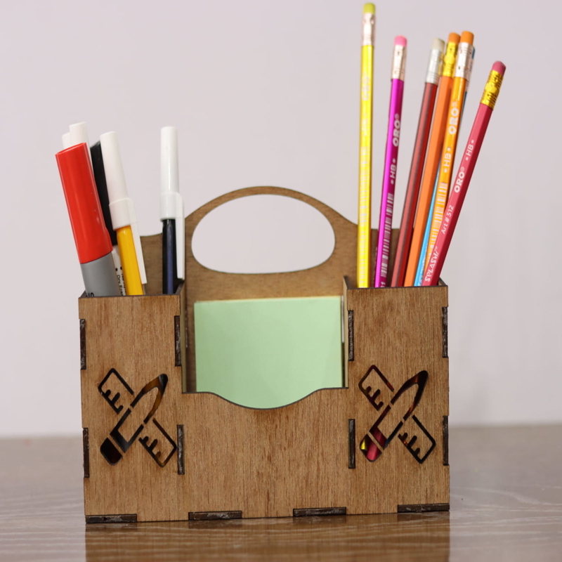 طرح میز اداری چوبی مناسب برای استفاده در دستگاه های cnc چوب و cnc لیزر - laser cut wooden office desk organizer cdr file