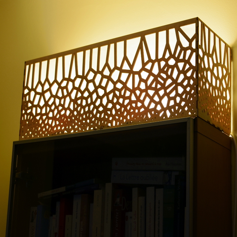 طرح لامپ ورونوی مناسب برای استفاده در دستگاه های cnc چوب و cnc لیزر - laser cut voronoi lamp svg file