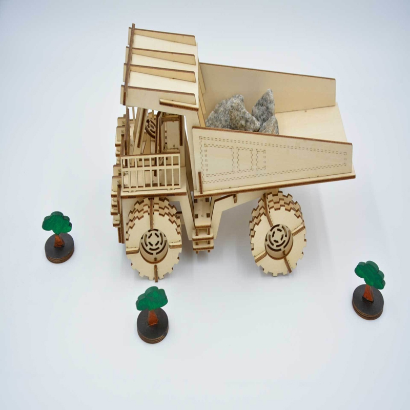 طرح کامیون معدن مناسب برای استفاده در دستگاه های cnc چوب و cnc لیزر - laser cut mining truck cdr file