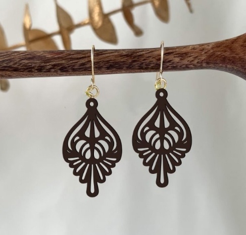 طرح گوشواره سبک وزن طرح پارچه مناسب برای استفاده در دستگاه های cnc چوب و cnc لیزر - laser cut fashion teardown lightweight earrings cdr file