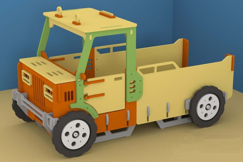 طرح ماشین مناسب برای استفاده در دستگاه های cnc چوب و cnc لیزر - laser cut truck cdr file