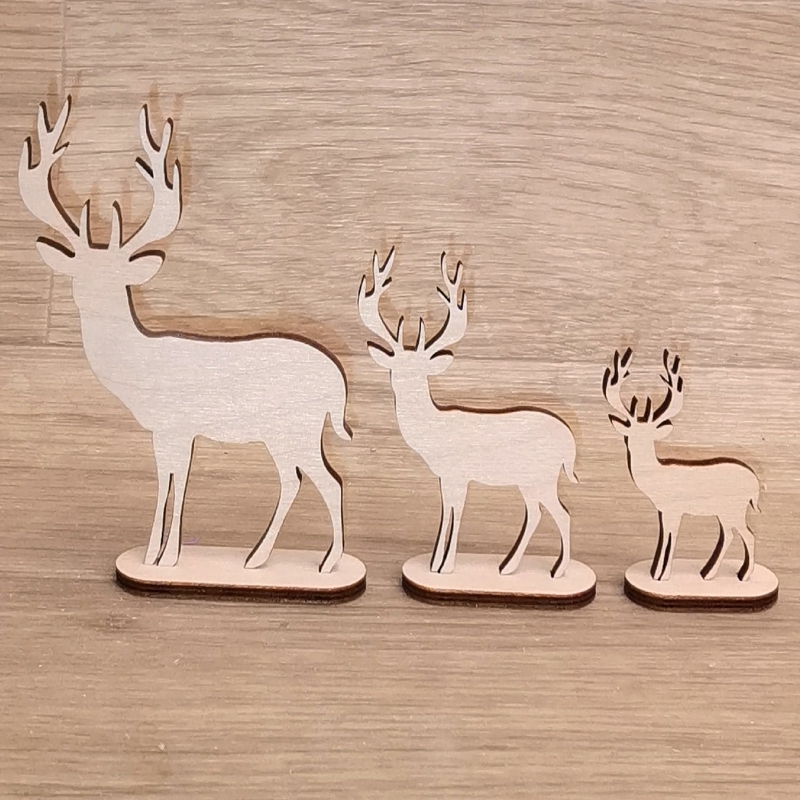 طرح گوزن حنایی کریسمس مناسب برای استفاده در دستگاه های cnc چوب و cnc لیزر - laser cut fawn deer christmas ornament cdr file
