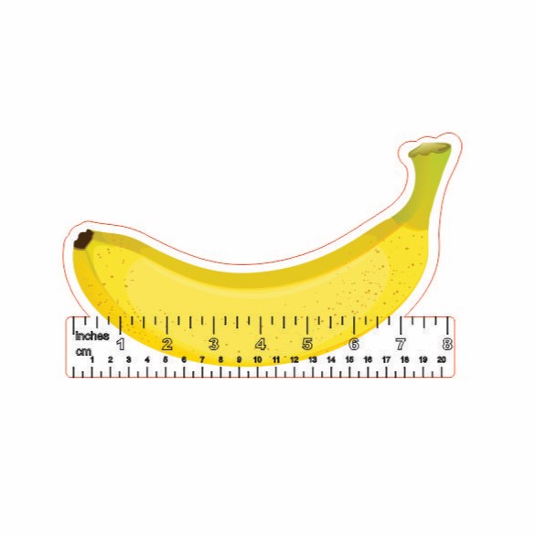 طرح خط کش موز مناسب برای استفاده در دستگاه های cnc چوب و cnc لیزر - laser cut banana ruler cdr file