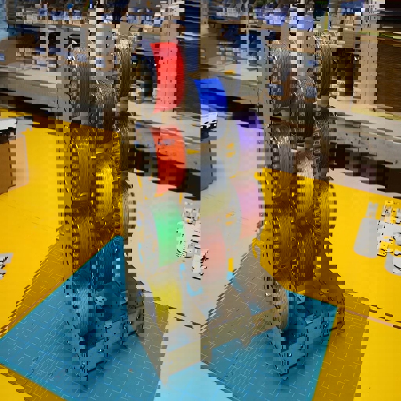 طرح قفسه قرقره سیم ۳ میلی‌متری مناسب برای استفاده در دستگاه های cnc چوب و cnc لیزر - laser cut wire spool rack 3mm dxf file