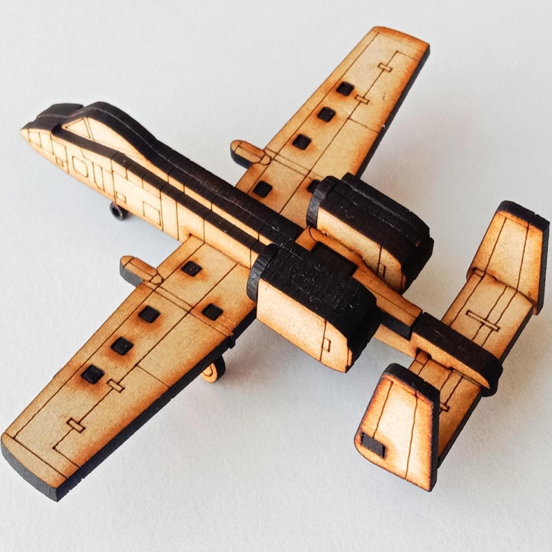 طرح سه بعدی هواپیمای مدل Thunderbolt 10 مناسب برای استفاده در دستگاه های cnc چوب و cnc لیزر - laser cut a 10 thunderbolt warthog 3d aircraft template cdr file