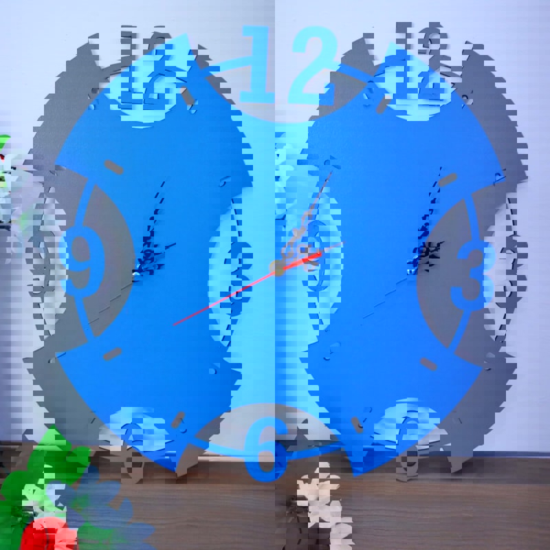 طرح ساعت دیواری چوبی طرح اعداد بزرگ مناسب برای استفاده در دستگاه های cnc چوب و cnc لیزر - laser cut big numbers wooden wall clock cdr file