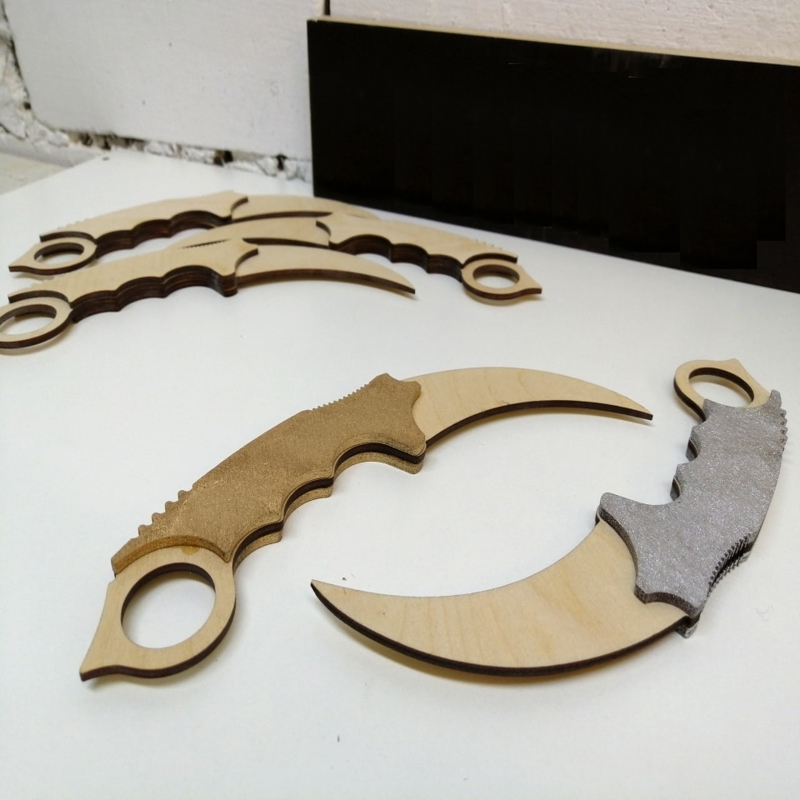 طرح چاقوی کارامبیت ۳ میلی‌متری ۱۸۷ میلی‌متری مناسب برای استفاده در دستگاه های cnc چوب و cnc لیزر - laser cut karambit knife 3mm 187mm dxf file