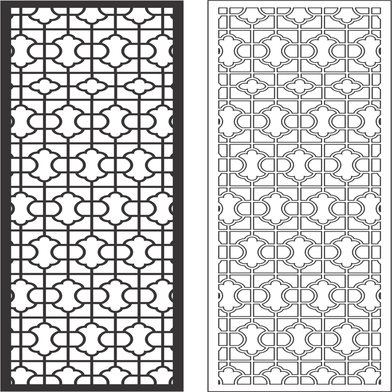 طرح مشبک تزئینی مناسب برای استفاده در دستگاه های cnc چوب و cnc لیزر - decorative grille cdr file