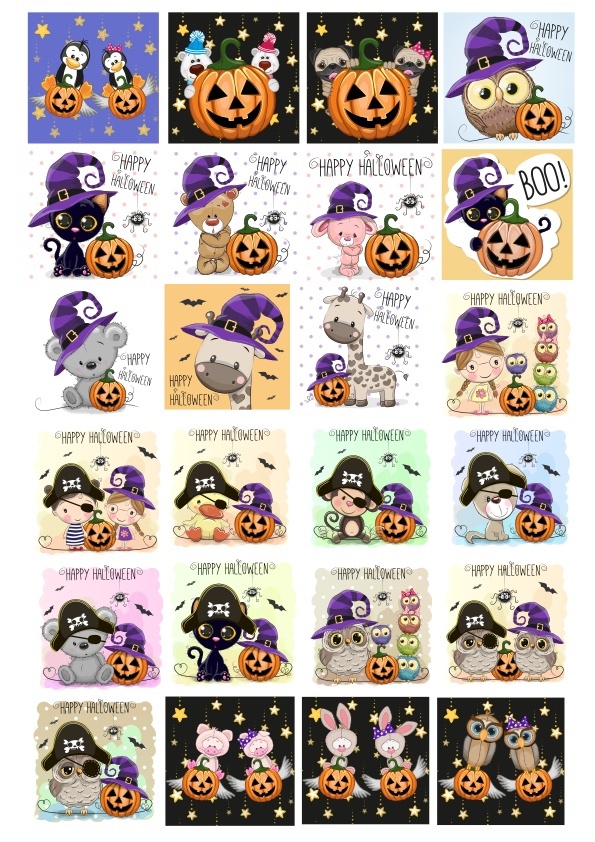 طرح مجموعه کاراکترهای بامزه هالووین مناسب برای استفاده در دستگاه های cnc چوب و cnc لیزر - cute halloween character collection cdr file