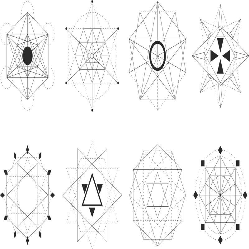 طرح مجموعه هندسی مقدس مناسب برای استفاده در دستگاه های cnc چوب و cnc لیزر - sacred geometric set cdr file