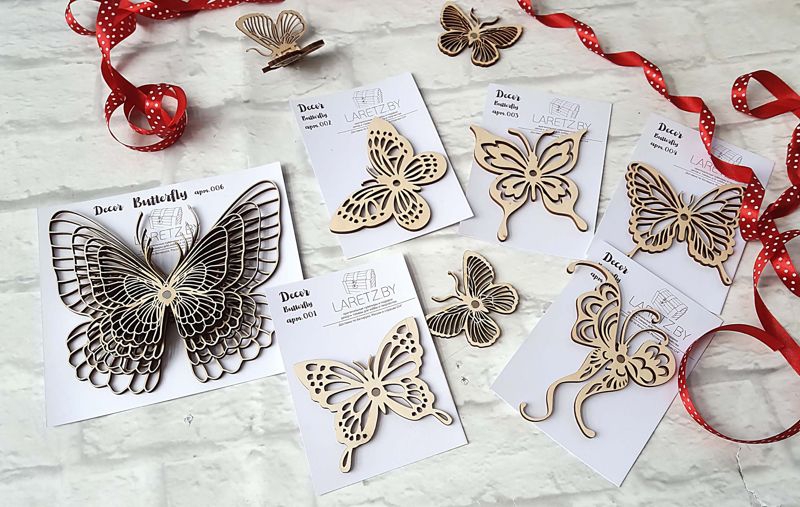 طرح لیزری طرح پروانه تزئینی مناسب برای استفاده در دستگاه های cnc چوب و cnc لیزر - decor butterfly cnc laser cdr file
