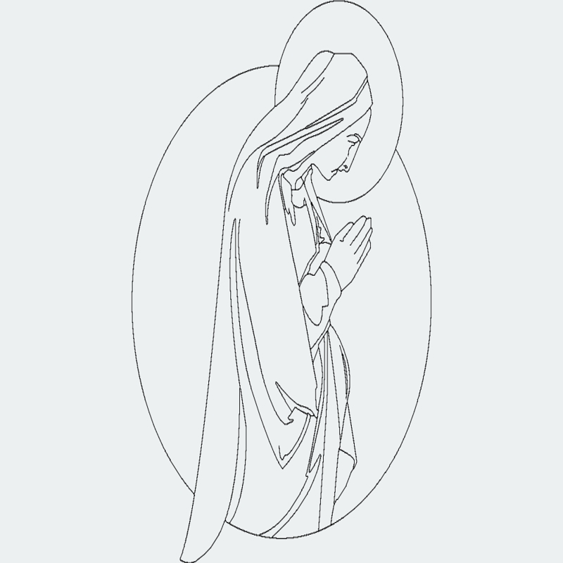 طرح مریم مقدس مناسب برای استفاده در دستگاه های cnc چوب و cnc لیزر - virgin mary dxf file