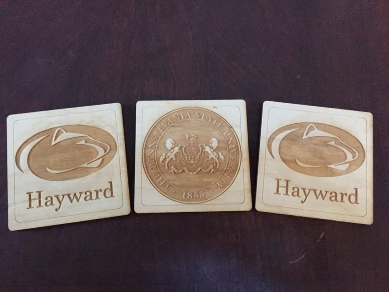 طرح زیرلیوانی‌های ایالت پنسیلوانیا مناسب برای استفاده در دستگاه های cnc چوب و cnc لیزر - laser cut penn state coasters