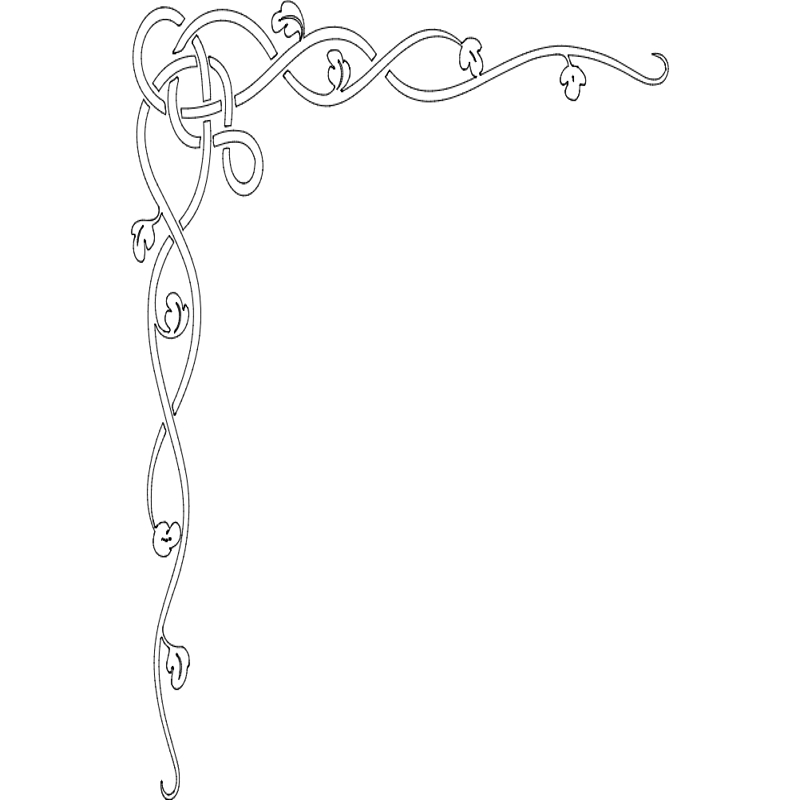 طرح گوشه انگور سلتیک ناشناس مناسب برای استفاده در دستگاه های cnc چوب و cnc لیزر - anonymous celtic vine corner hi dxf file