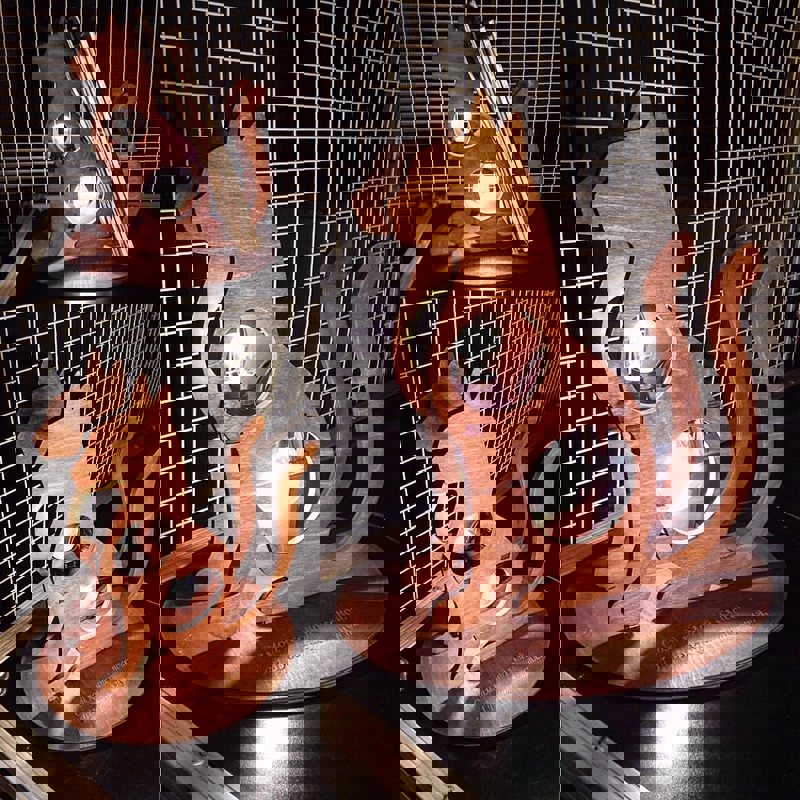 طرح پازل سه بعدی چراغ به شکل گربه مناسب برای استفاده در دستگاه های cnc چوب و cnc لیزر - cat shape lamp 3d puzzle cdr file