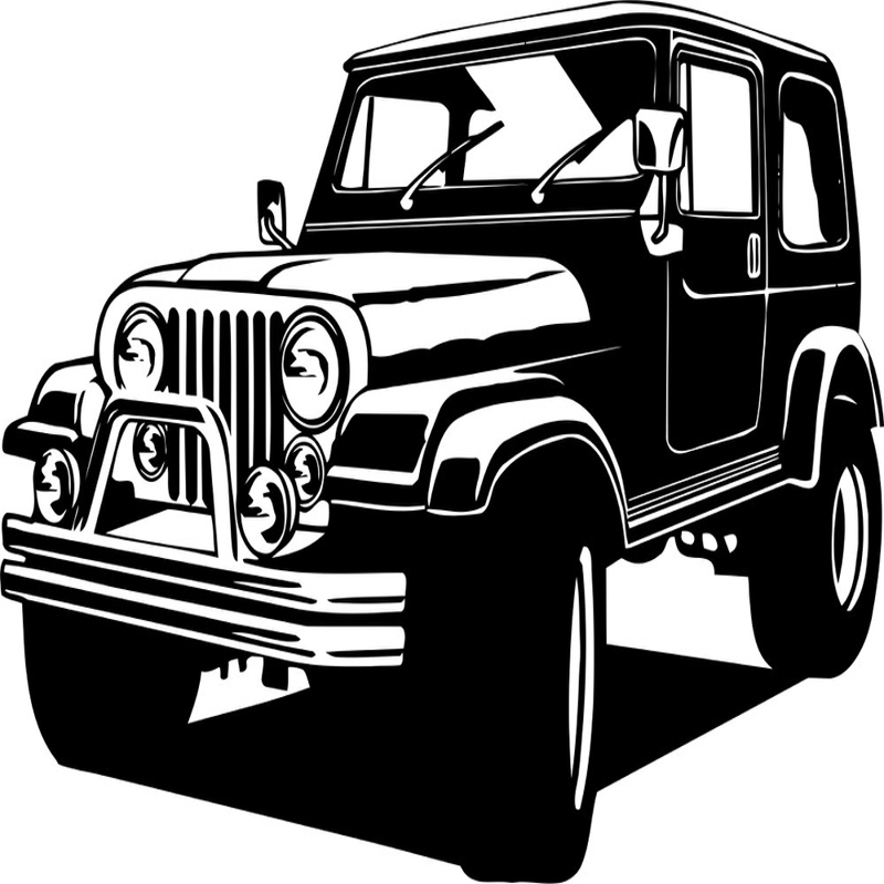 طرح جیپ 4x4 مناسب برای استفاده در دستگاه های cnc چوب و cnc لیزر - jeep 4x4 cdr file