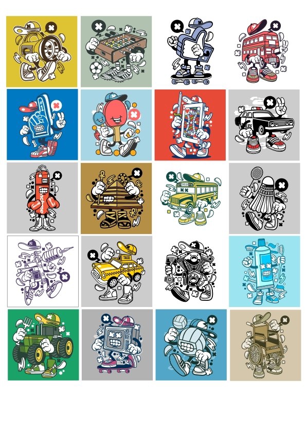 طرح مجموعه استیکرها 5 مناسب برای استفاده در دستگاه های cnc چوب و cnc لیزر - stikers set 5 cdr file