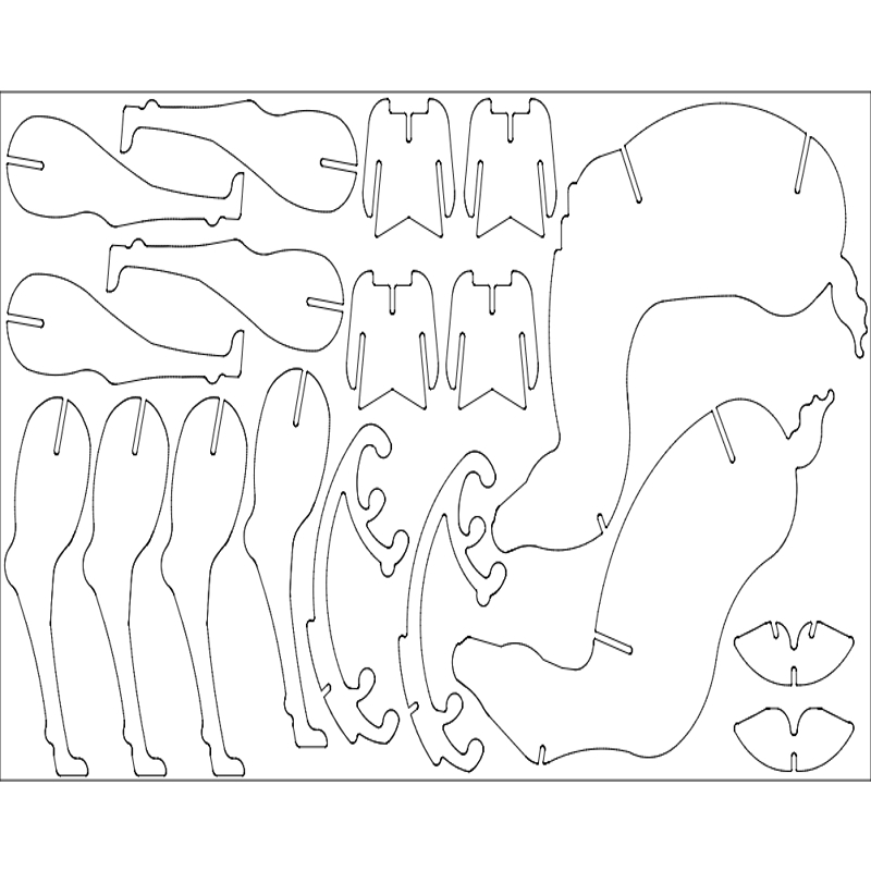 طرح گوزن کریسمس مناسب برای استفاده در دستگاه های cnc چوب و cnc لیزر - christmas deer dxf file