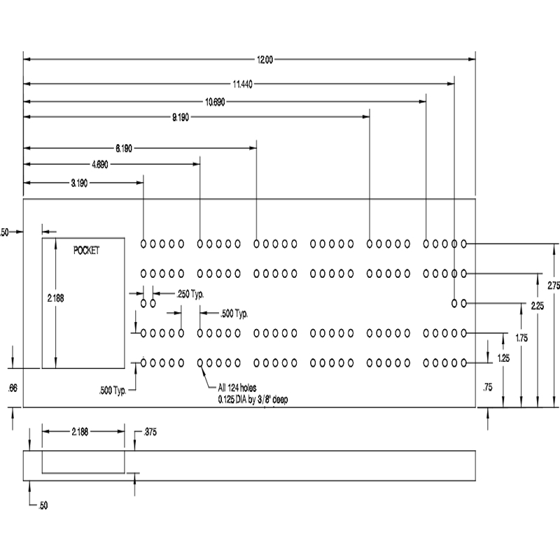 طرح تخته کریباژ مناسب برای استفاده در دستگاه های cnc چوب و cnc لیزر - cribbage board dxf file